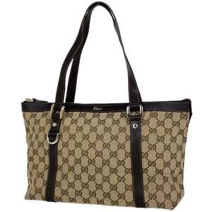 Gucci GG Print Tote Bag, Abbey Shoulder Canvas, Beige/Brown, 141470, Women's